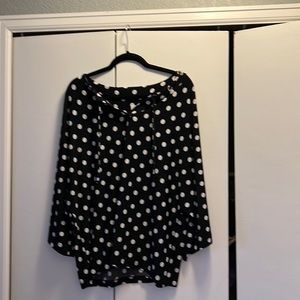Chicos black and white polka dot top